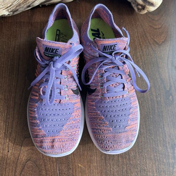 Nike Free Rn Flyknit pink purple Women’s Size 8 - Picture 4 of 8